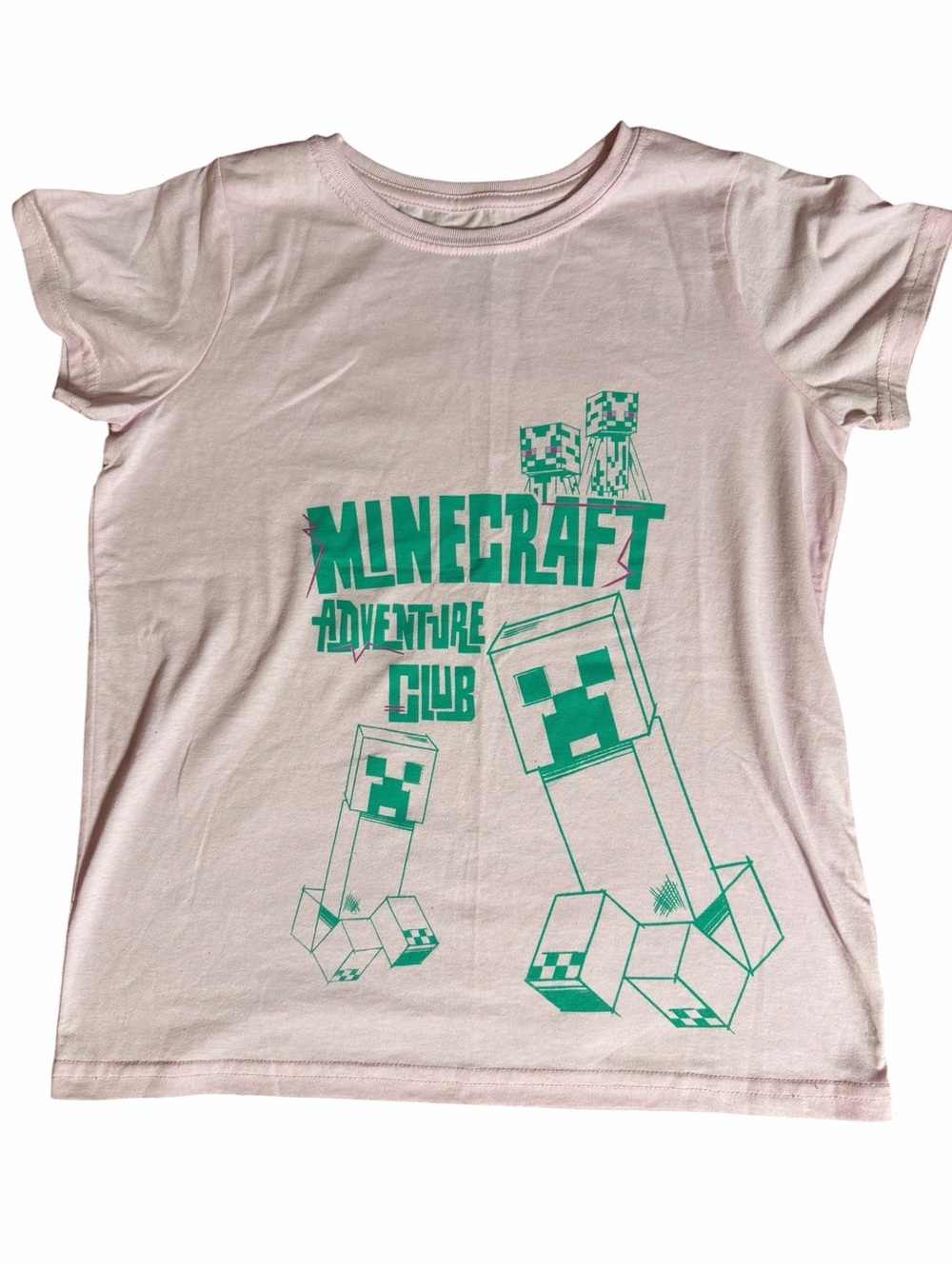 Kids' Pink Adventure Club Tee MINECRAFT SIZE 10/12 - Picture 2 of 8